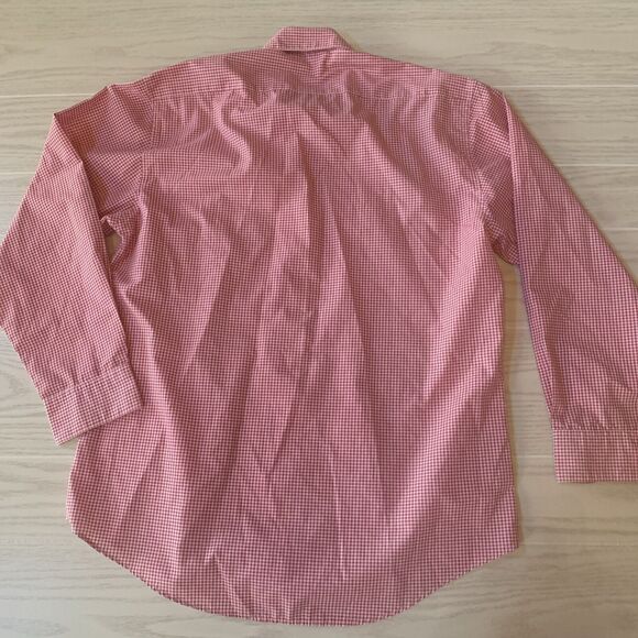 Las Olas Womens Size Medium Embroidered Blouse Red White Checkers Long Sleeve - Picture 10 of 10